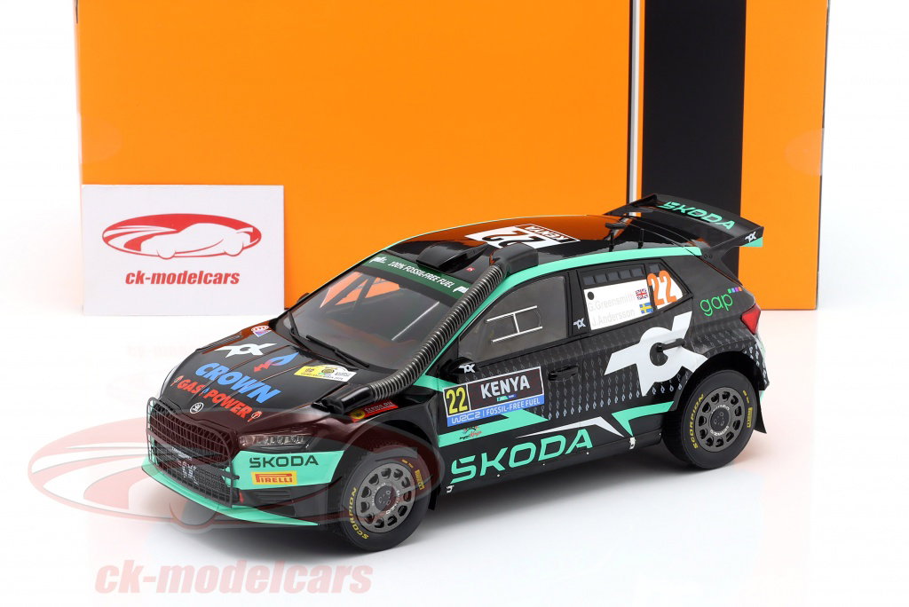 Ixo 1:18 Skoda Fabia RS Rally2 #22 6位 Safari Rallye 2024