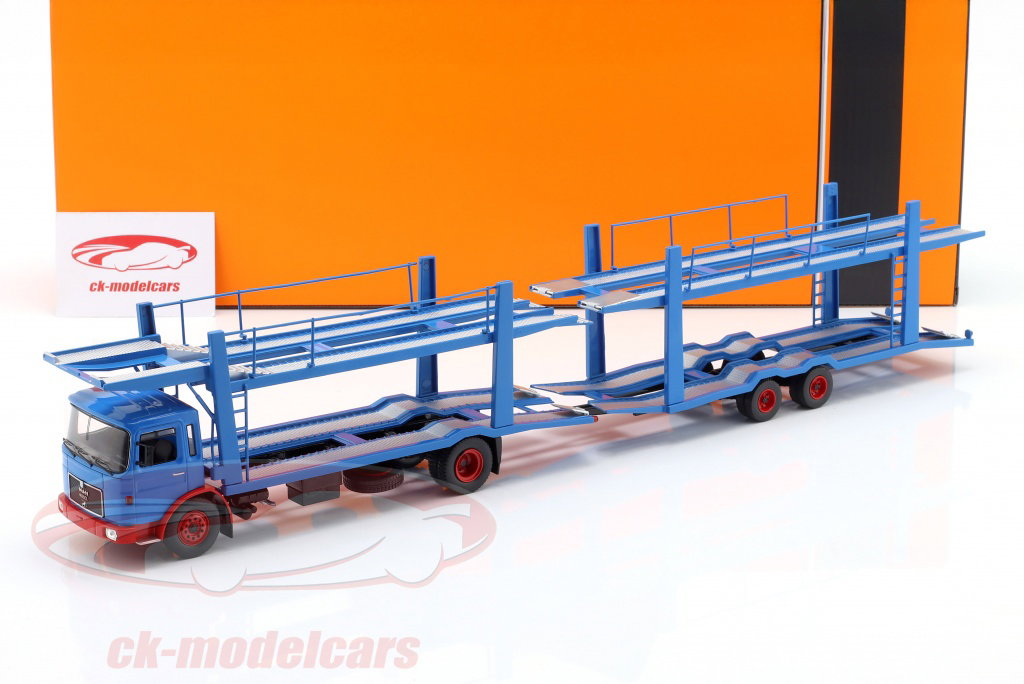 Ixo 1:43 MAN F7 自動車運搬車 と トレーラー 建設年 1970 青 TTRX034
