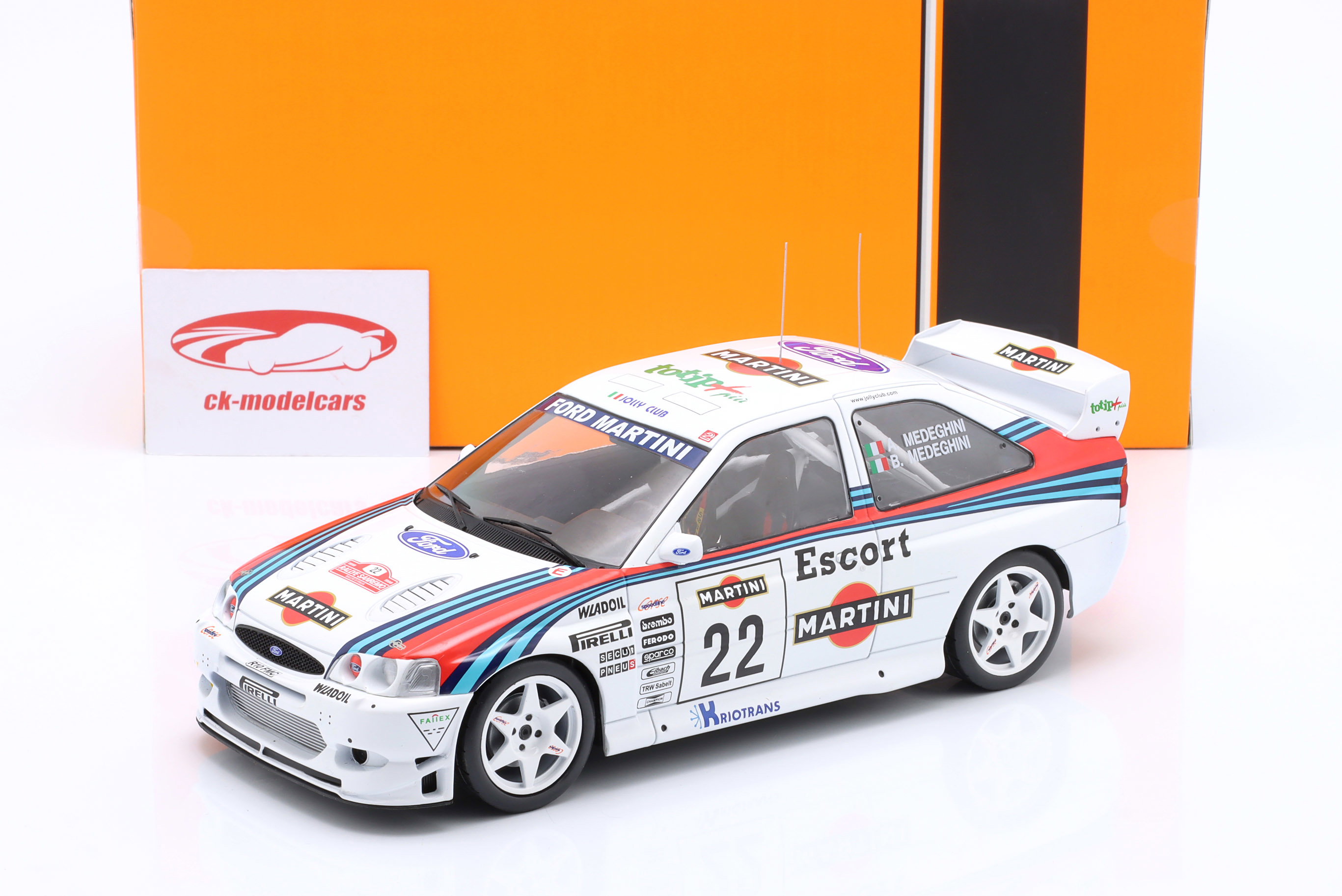 Miniature 1:18 IXO Ford Escort WRC – Rallye Sanremo 1998 – #22 Medeghini
