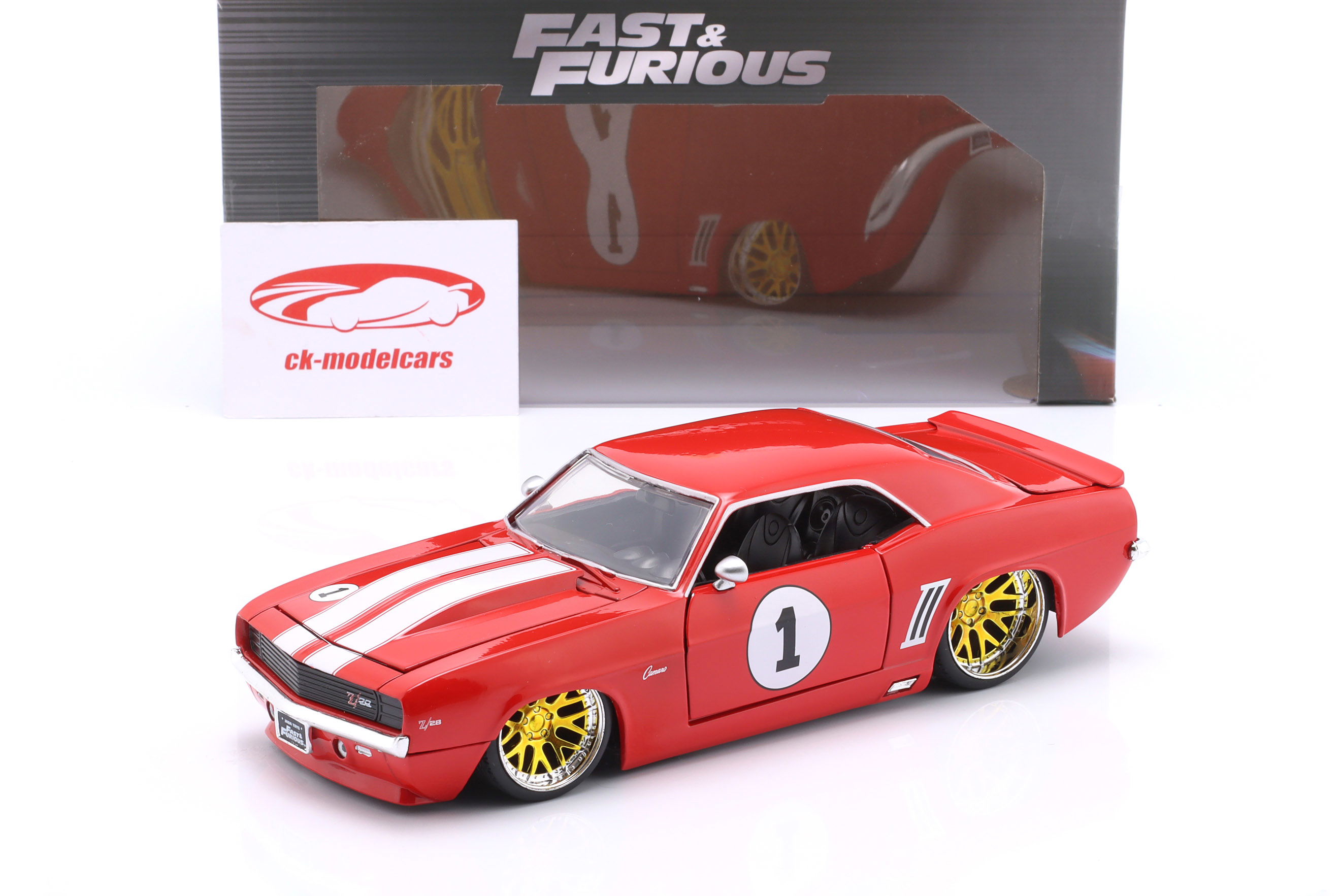 Jadatoys 1:24 Chevrolet Camaro #1 1969 film Fast & Furious 4