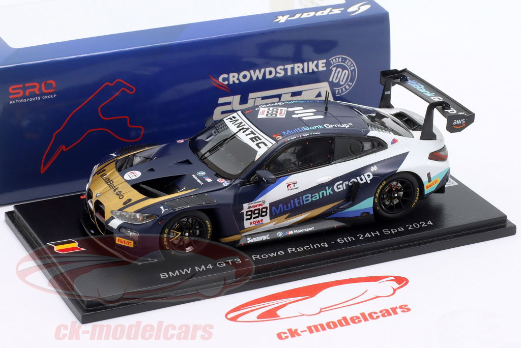 Spark 1:43 BMW M4 GT3 #998 6th 24h Spa 2024 Rowe Racing SB783