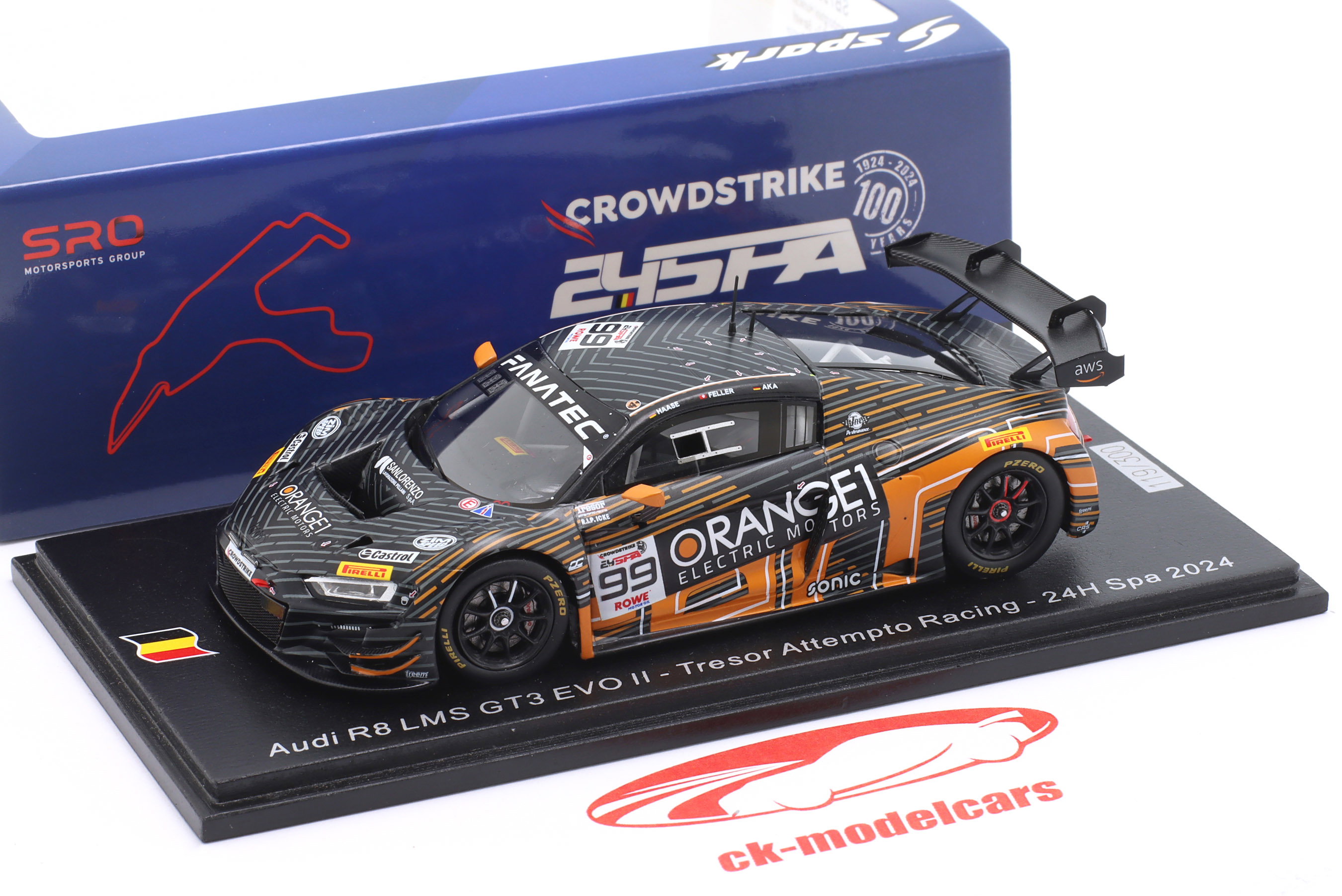 Spark 1:43 Audi R8 LMS GT3 Evo II #99 24h Spa 2024 Tresor Attempto