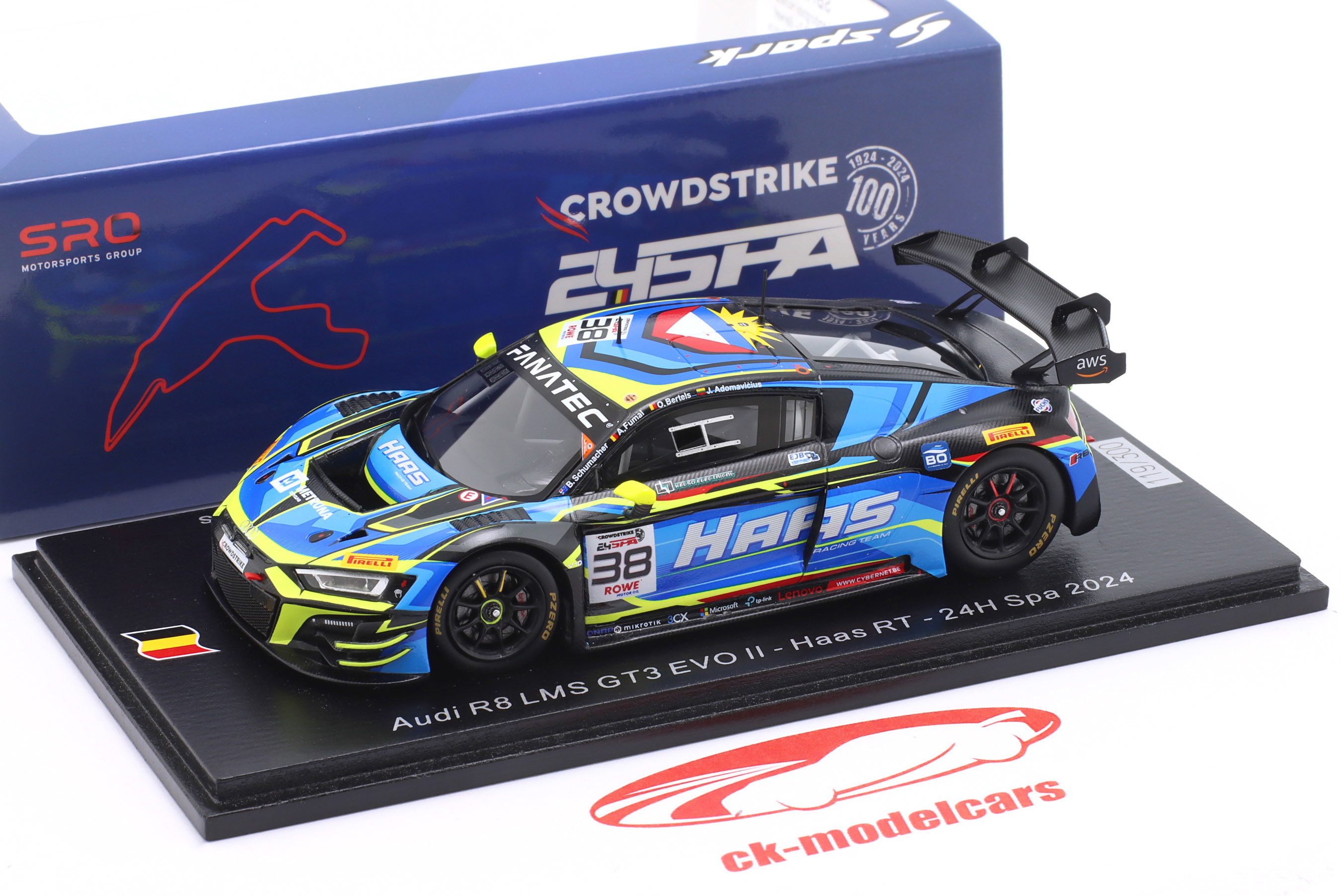 Spark 1:43 Audi R8 LMS GT3 Evo II #38 24h Spa 2024 Haas RT SB835