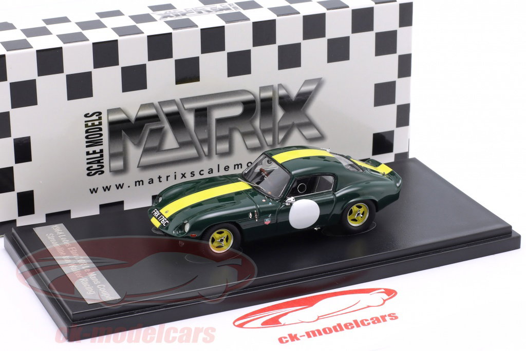 Miniature Matrix 1/43 Lotus Elan 26R Coupe #00 - Racing 1964 Verte/jaune