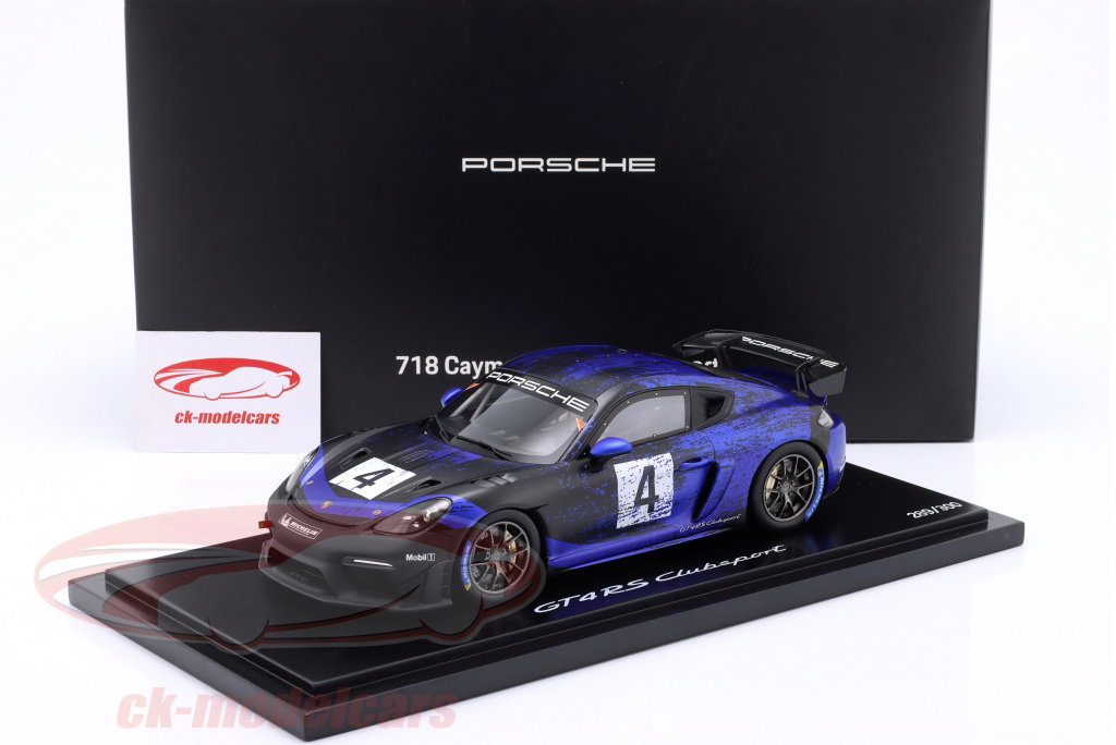 Spark 1:18 Porsche 718 (982) Cayman GT4 RS Clubsport #4 黒 / 紫