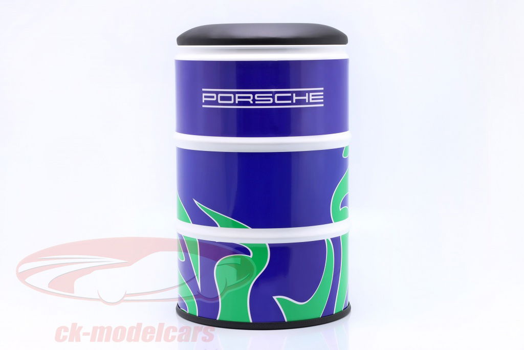 Oil drum stool Porsche 917 Hippie Martini Racing purple green