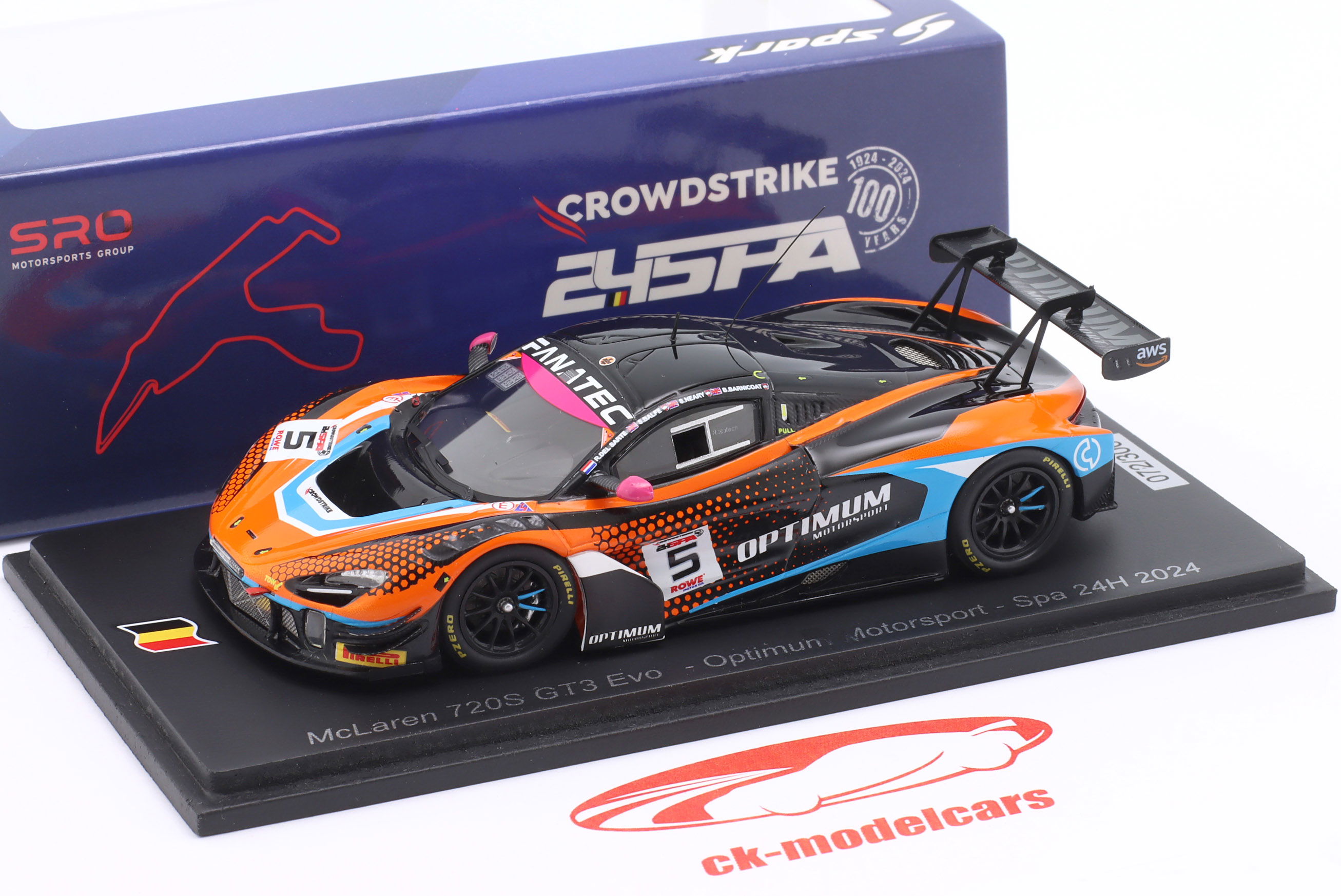 Spark 1:43 McLaren 720S GT3 Evo #5 24h Spa 2024 Optimum Motorsport
