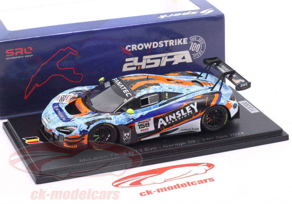 スパーク 1/43 McLaren 720S GT3 Evo Garage 59 Spark 1:43 McLaren 720S GT3 Evo #158 24h Spa 2024 Garage 59 SB813