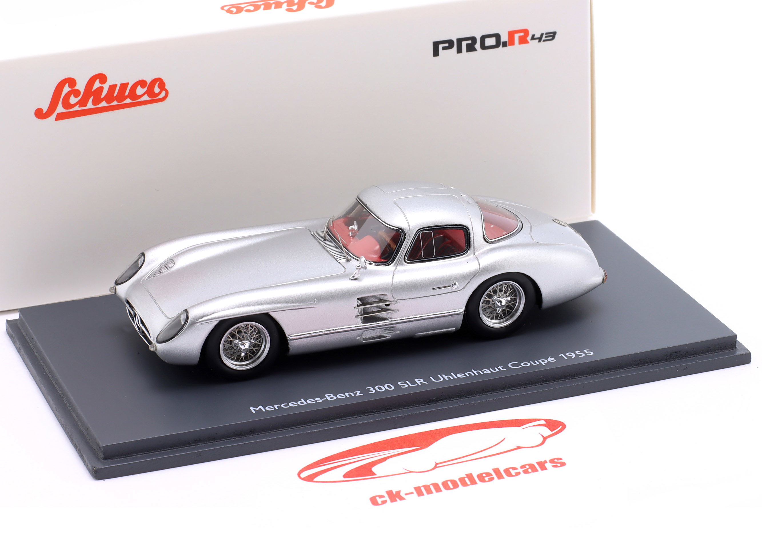 Schuco 1:43 Mercedes-Benz 300 SLR Uhlenhaut Coupe Year 1955 silver