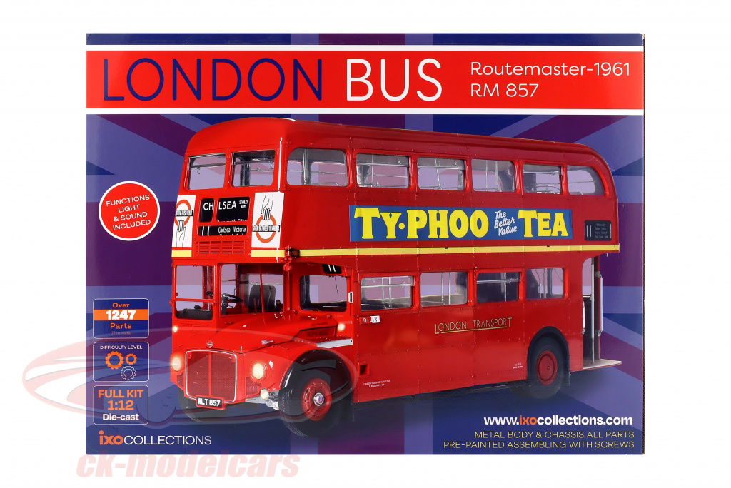 Ixo 1:12 Routemaster 二階建てバス London 建設年 1961 赤 Kit