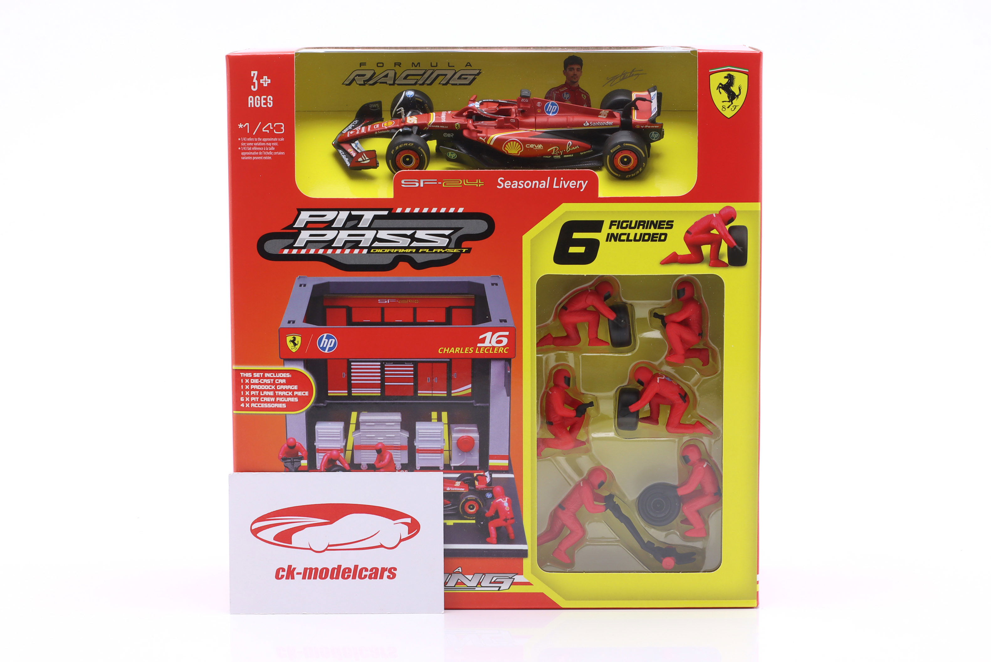 Bburago 1:43 Pit Stop Diorama Charles Leclerc #16 式 1 2024
