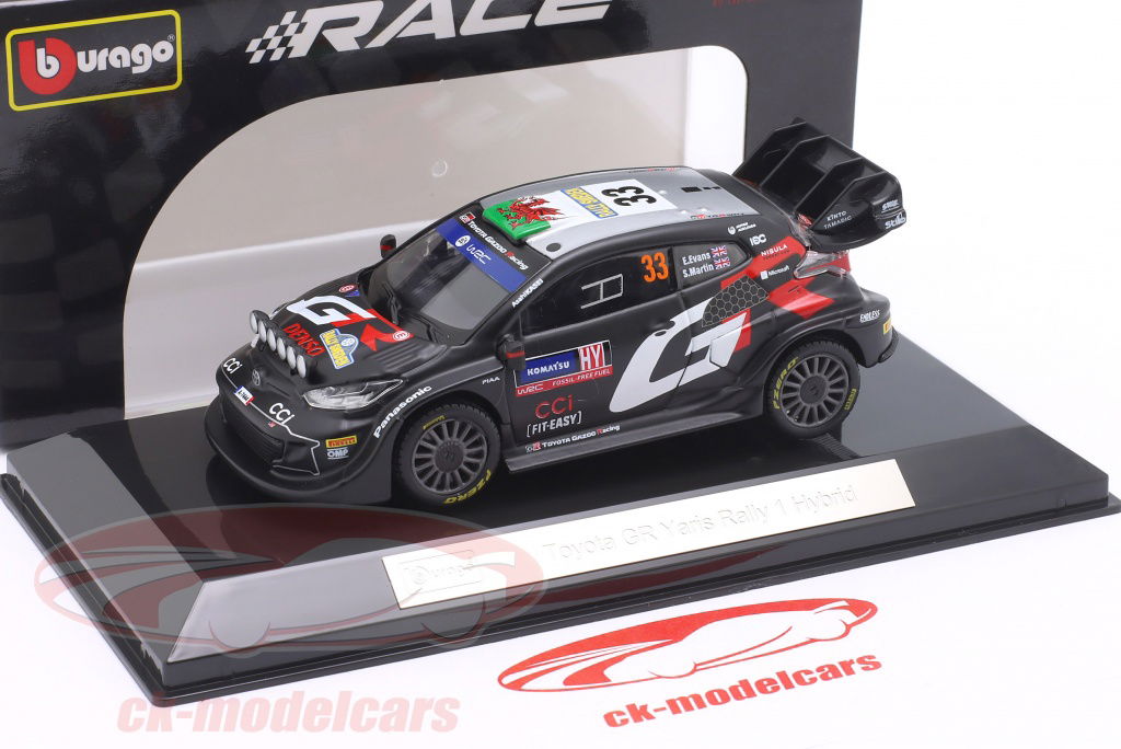 Bburago 1:43 Toyota GR Yaris Rally1 Hybrid #33 WRC 2024 Evans
