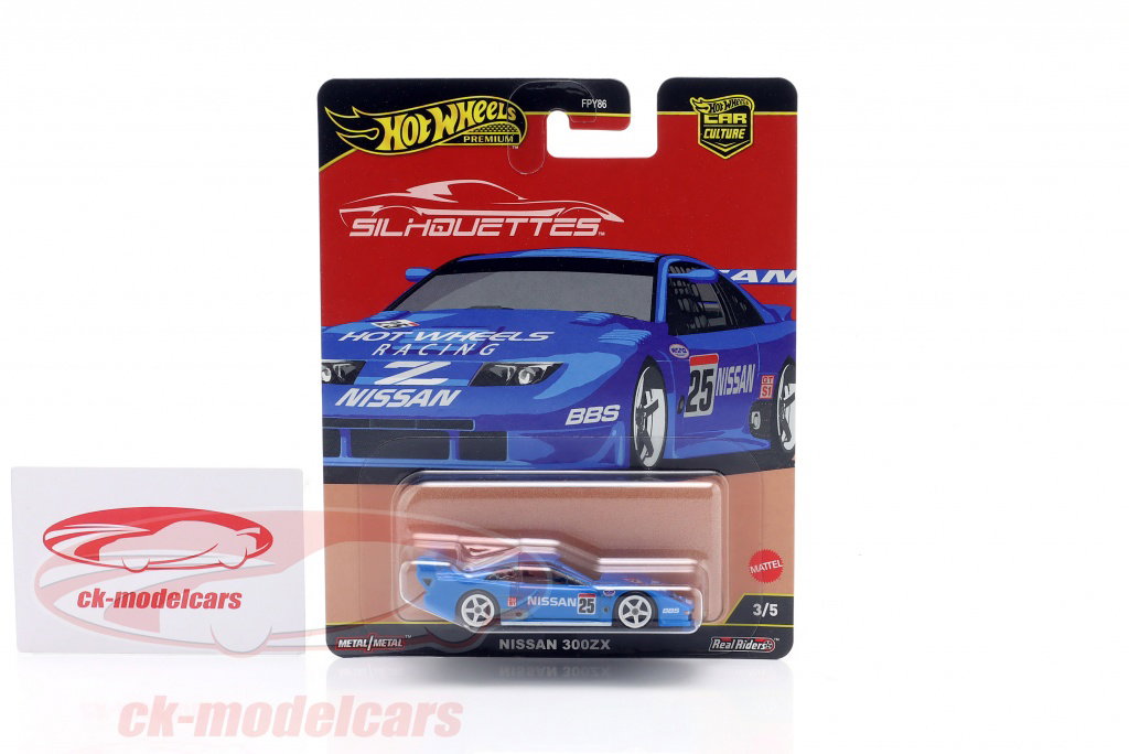 HotWheels 1:64 Nissan 300ZX #25 blue / white rims JBK61 model car