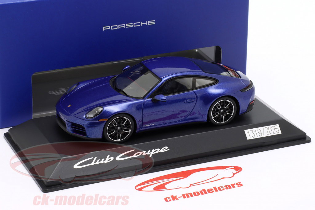 新品 1/43 ポルシェ純正 スパーク ポルシェ 992 911S/T ブルー Spark 1:43 Porsche 911 (992.2) Carrera T Club Coupe クラブ 青