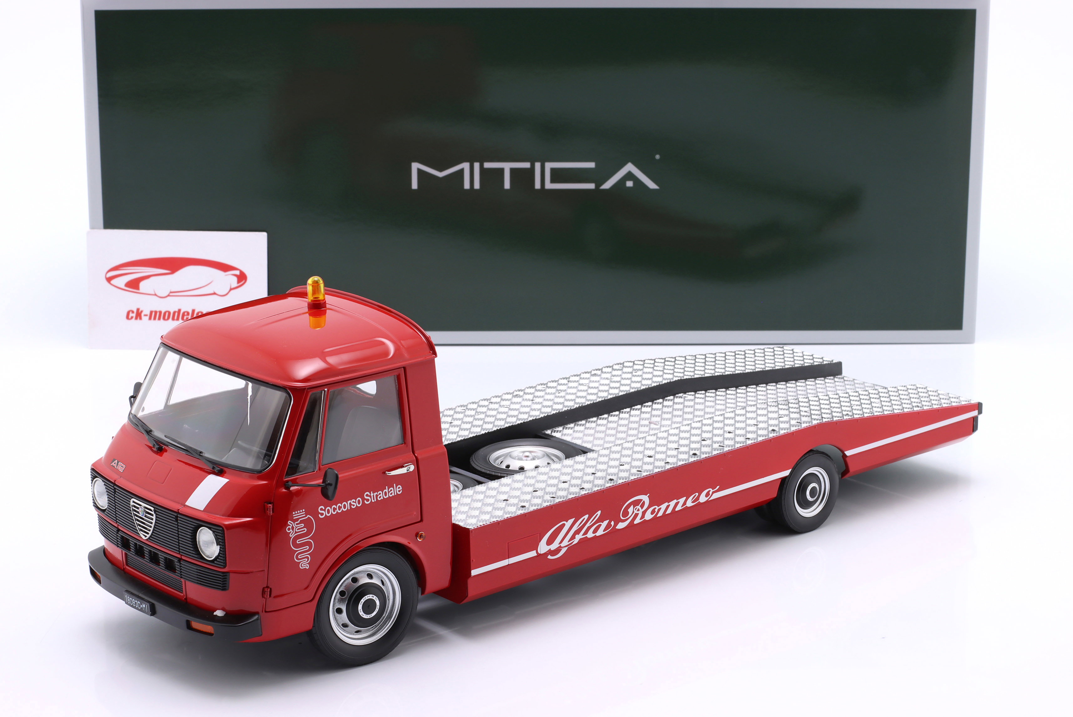 Mitica 1:18 Alfa Romeo A12 (F12) Tow Truck year 1977 red