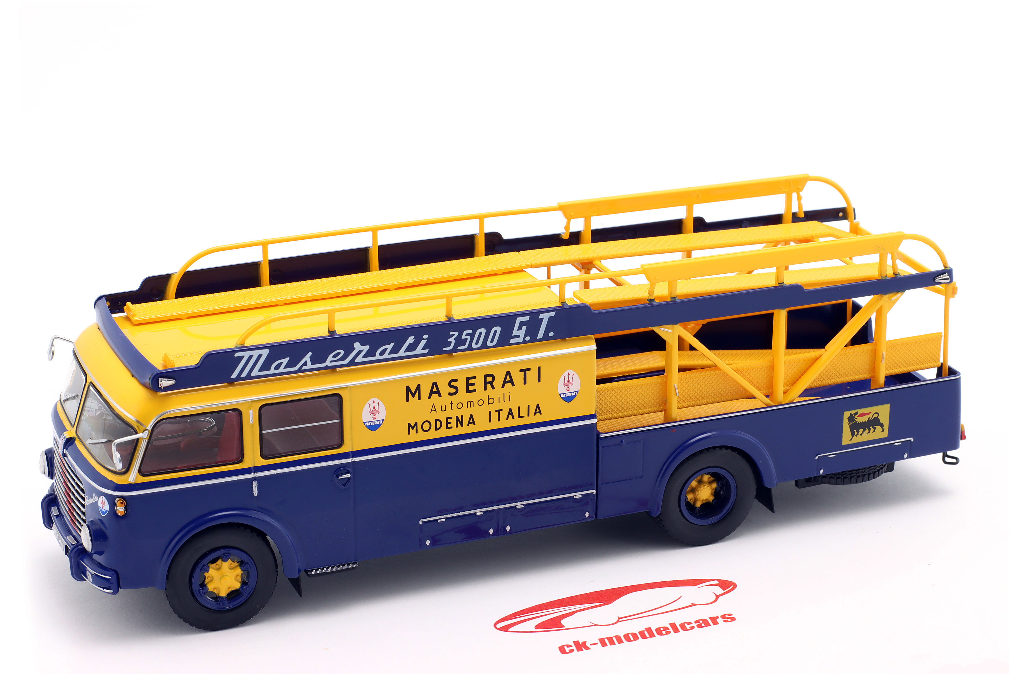 Altaya 1:43 Fiat 642 RN2 Bartoletti Maserati 种族车运输车公式1 1957 蓝色的/  黄色的MY8ALA0003 模型汽车MY8ALA0003
