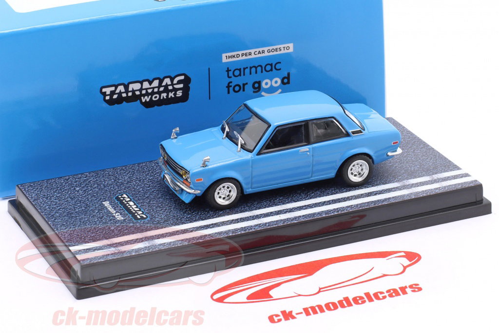 Tarmac Works 1:64 Datsun 510 azul claro T64R-052-LB modelo coche