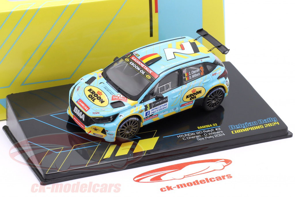 Ixo 1:43 Hyundai i20 N Rally2 #3 2nd ラリー Spa 2024 Cherain