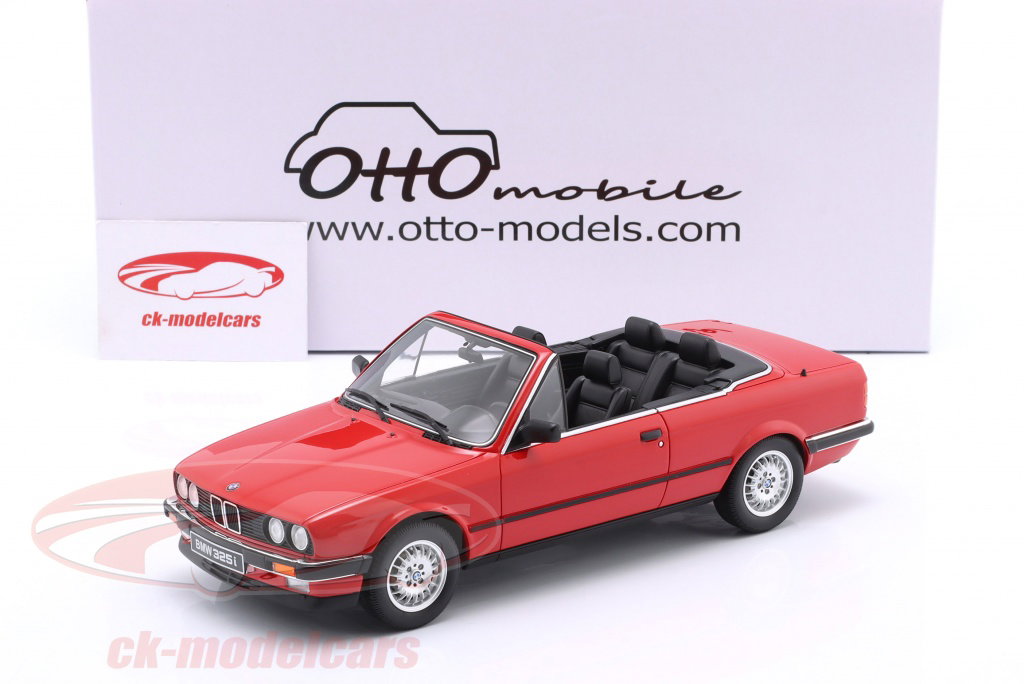 1:18 OTTOMOBILE Bmw 3-Series 325I (E30) Cabriolet Open 1986 Red avec boite et sur boite 100e - Collection