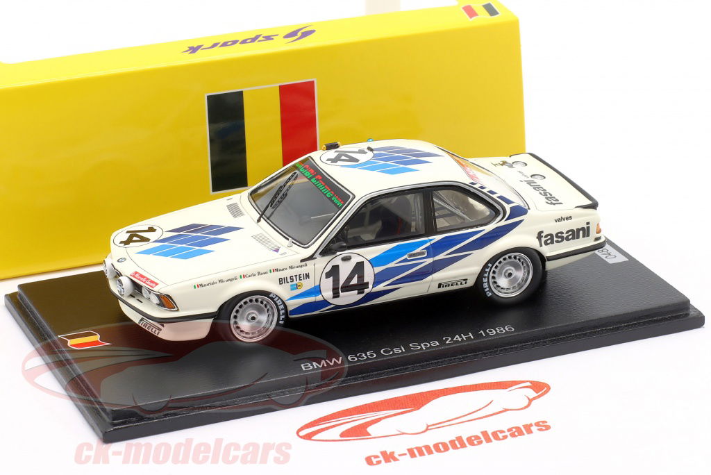 Spark 1:43 BMW 635 CSI #14 2nd 24h Spa 1986 Rossi, Micangeli SB665