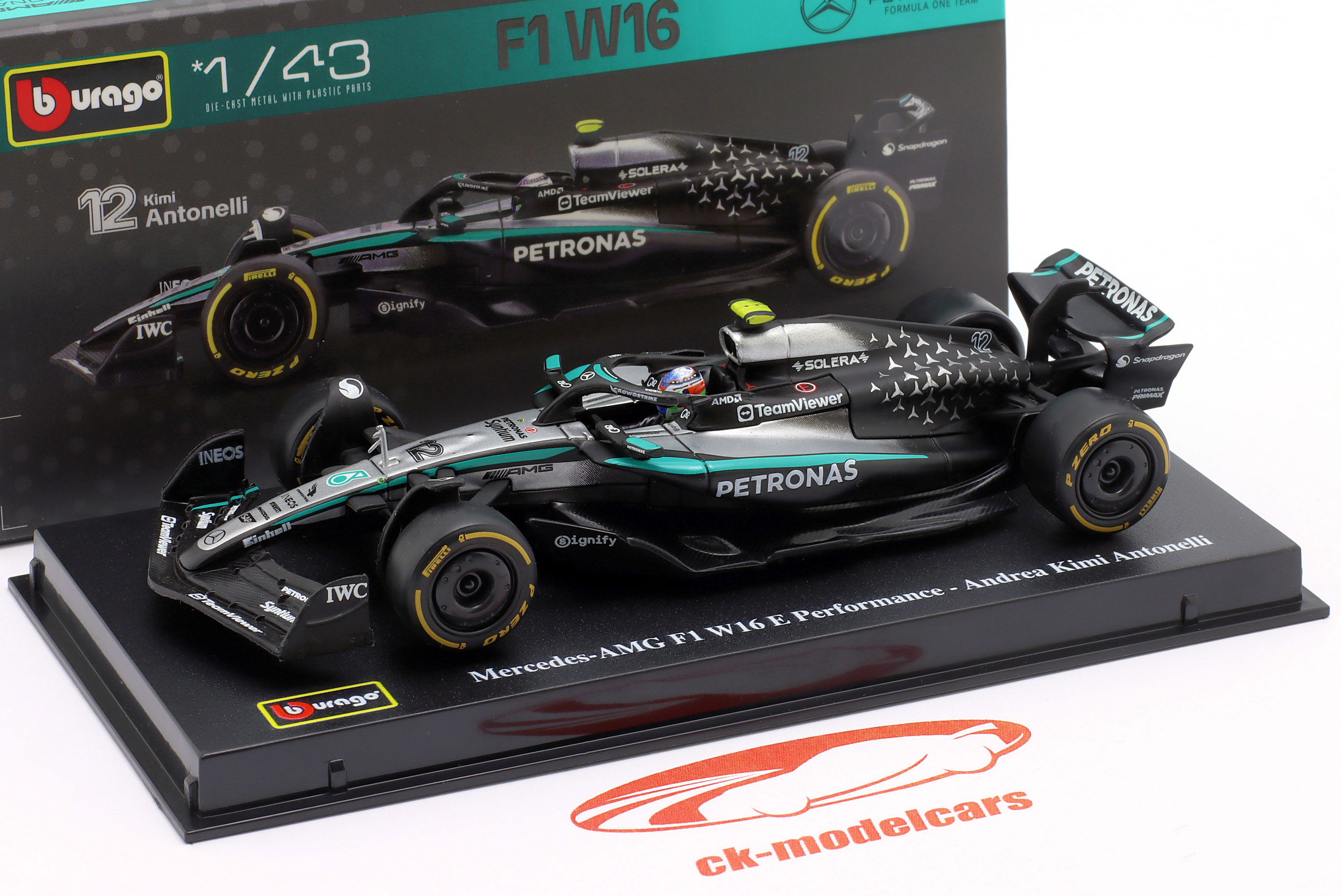 Bburago 1:43 Kimi Antonelli Mercedes-AMG F1 W16 #12 公式1 2025 18-38238 #12  模型汽车18-38238 #12 8719247005366 4893993019977