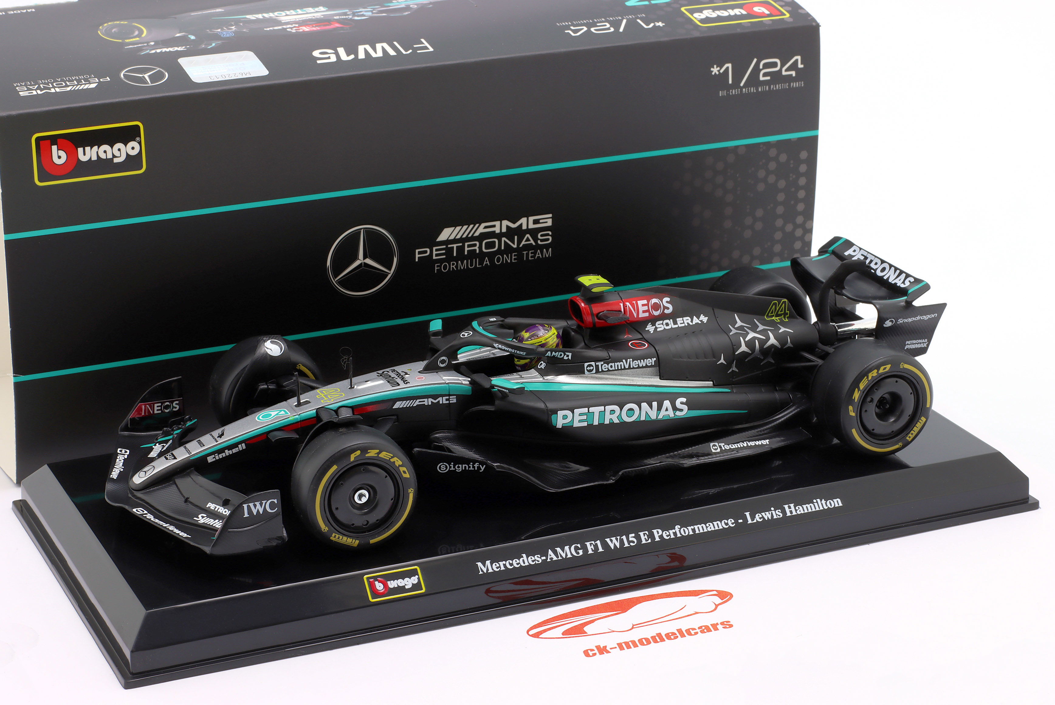 1/24 ビッグスケール F1 コレクション メルセデスW15 ハミルトン Bburago 1:24 Lewis Hamilton Mercedes-AMG F1 W15 #44 Formula 1 2024