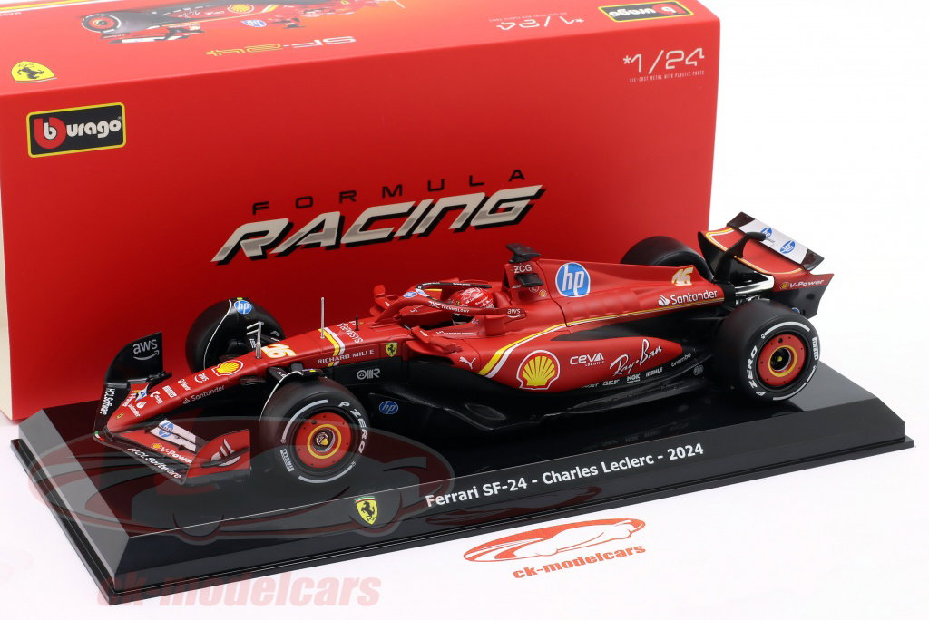 Bburago 1:24 Charles Leclerc Ferrari SF-24 #16 Formula 1 2024 18