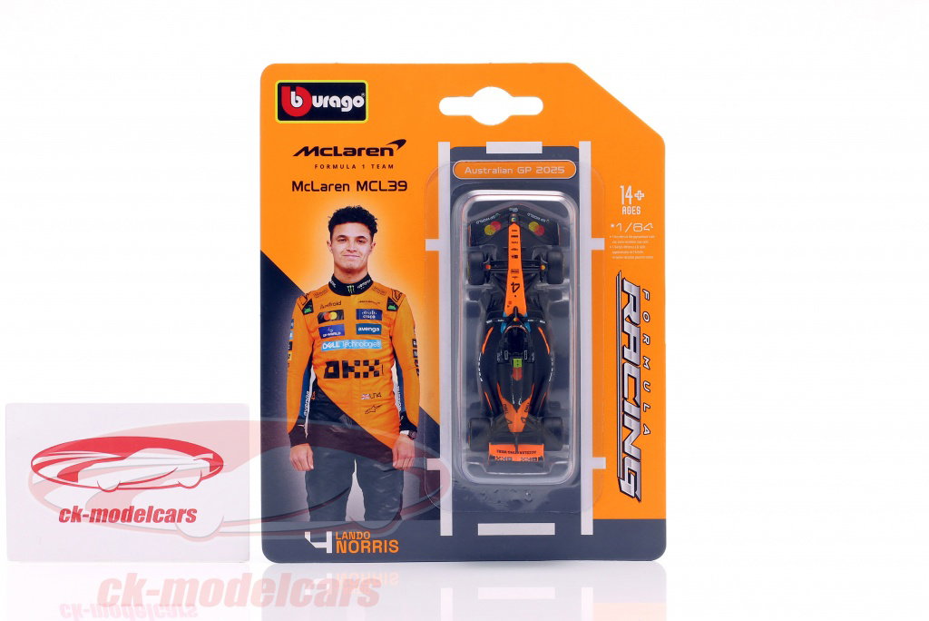 Bburago 1:64 Lando Norris McLaren MCL39 #4 勝者 オーストラリア GP