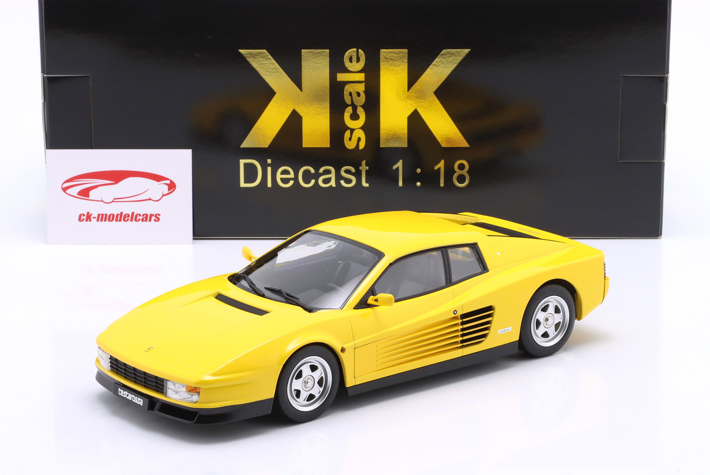 ミニカー HOTWHEELS Ferrari Testarossa 1/18 KK-Scale 1:18 Ferrari Testarossa 建設年 1986 黄色 KKDC180517
