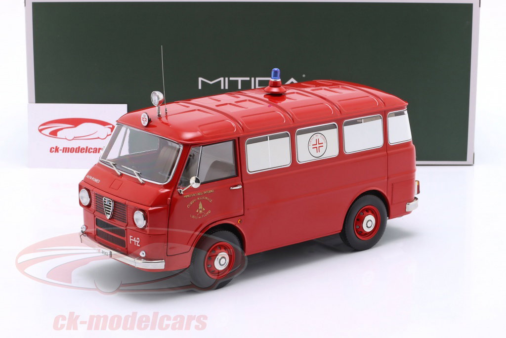 Mitica 1:18 Alfa Romeo F-12 Minibus Fire department ambulance year