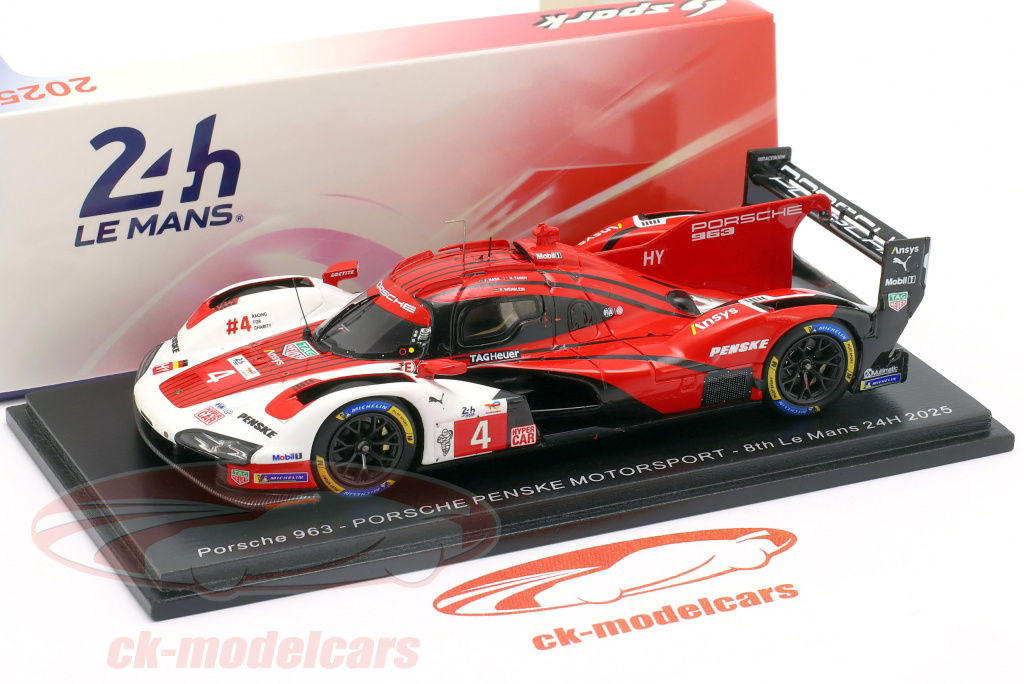 Spark 1:43 Penske Porsche 963 #4 8th 24h LeMans 2025 Nasr, Tandy
