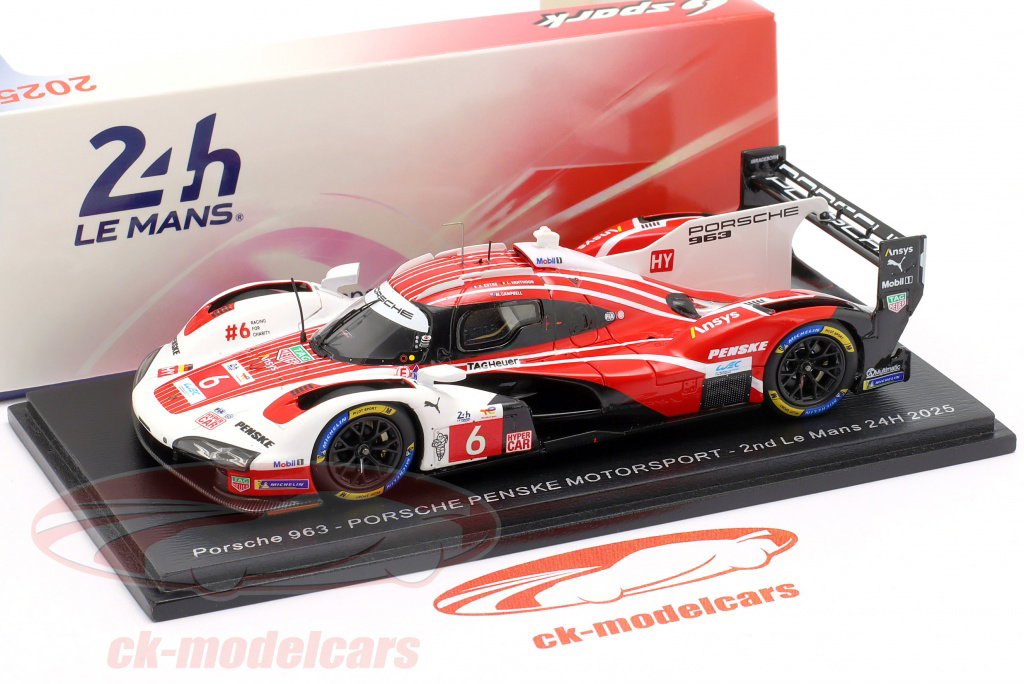 Spark 1:43 Penske Porsche 963 #6 2nd 24h LeMans 2025 Estre