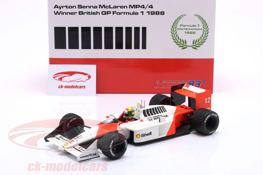 WERK83 1:18 Ayrton Senna McLaren MP4/4 #12 勝者 イギリス GP 式 1