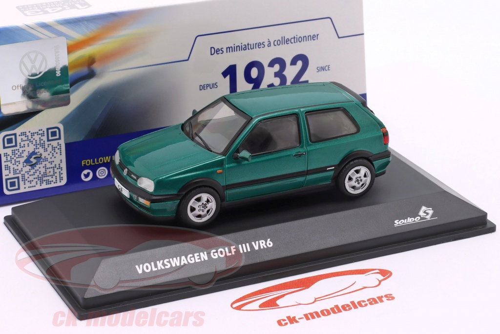 Solido 1:43 Volkswagen VW Golf III VR6 year 1994 green metallic