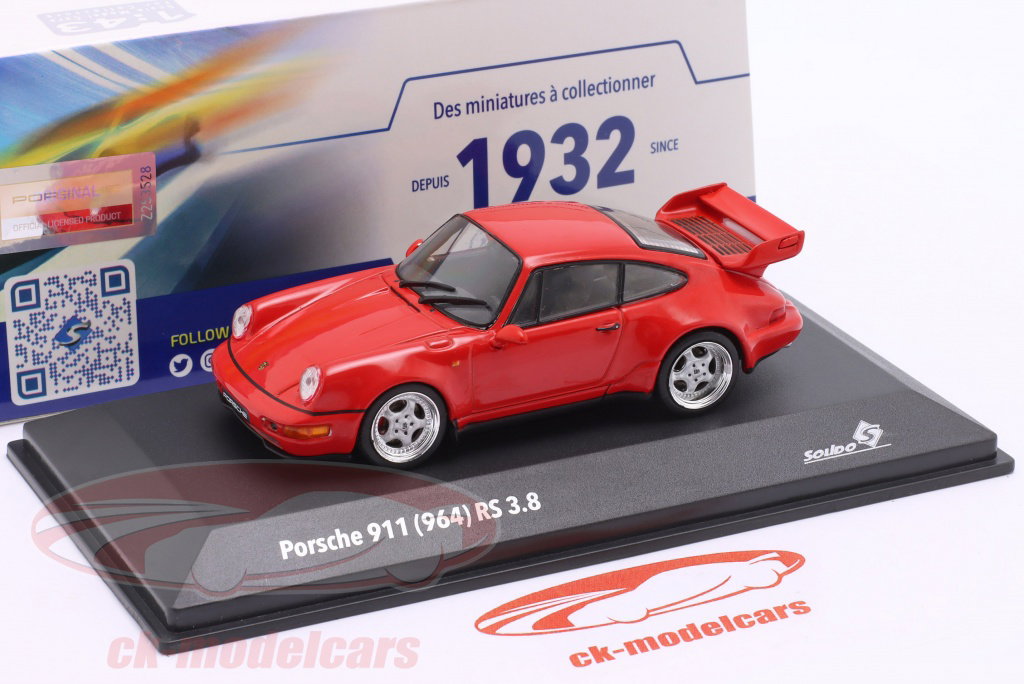 Solido 1:43 Porsche 911 (964) RS 3.8 year 1994 guards red S4316901