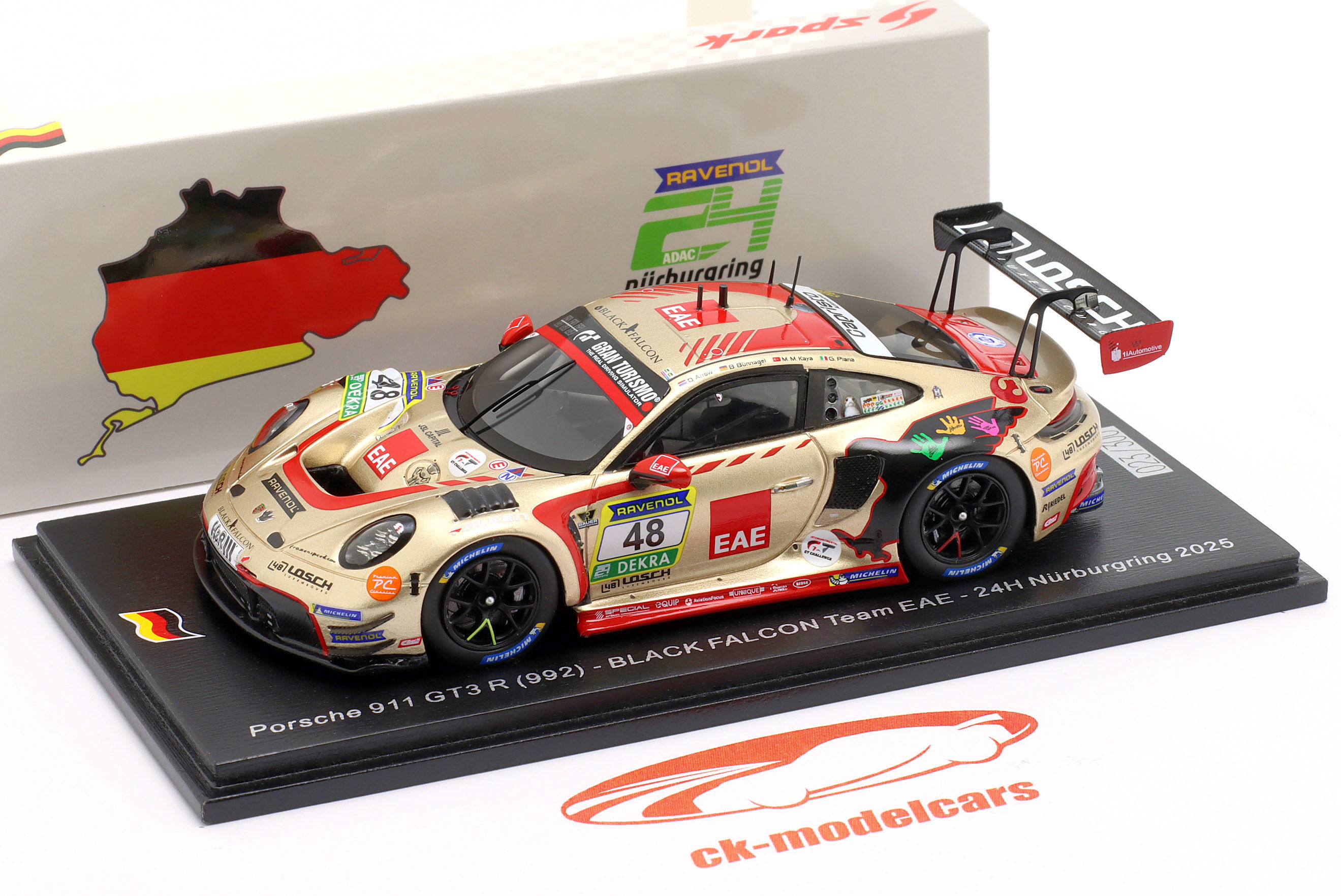 Spark 1:43 Porsche 911 GT3 R #48 24h Nürburgring 2025 Black Falcon
