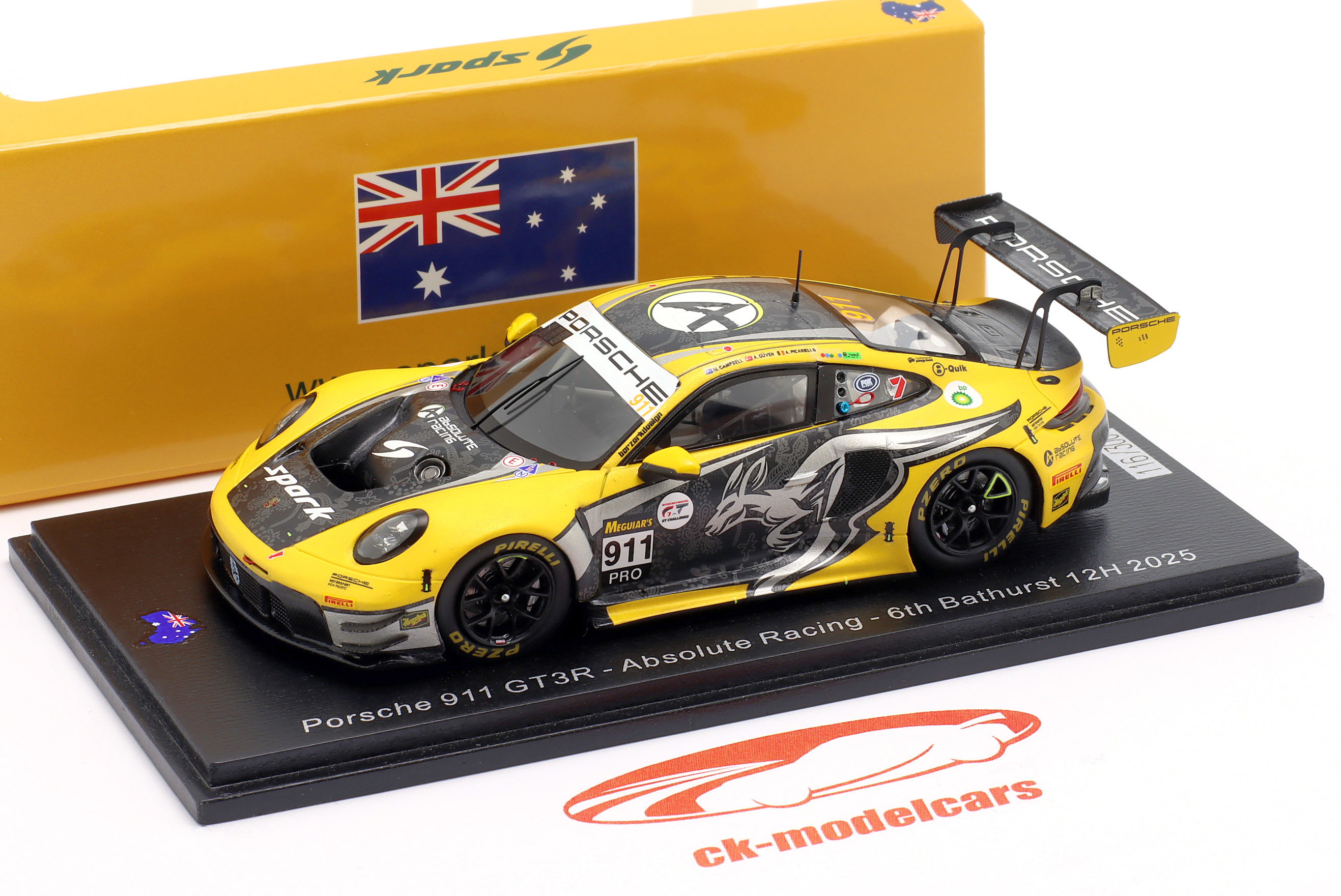 Spark 1:43 Porsche 911 GT3 R #911 6番目 12h Bathurst 2025 Absolute