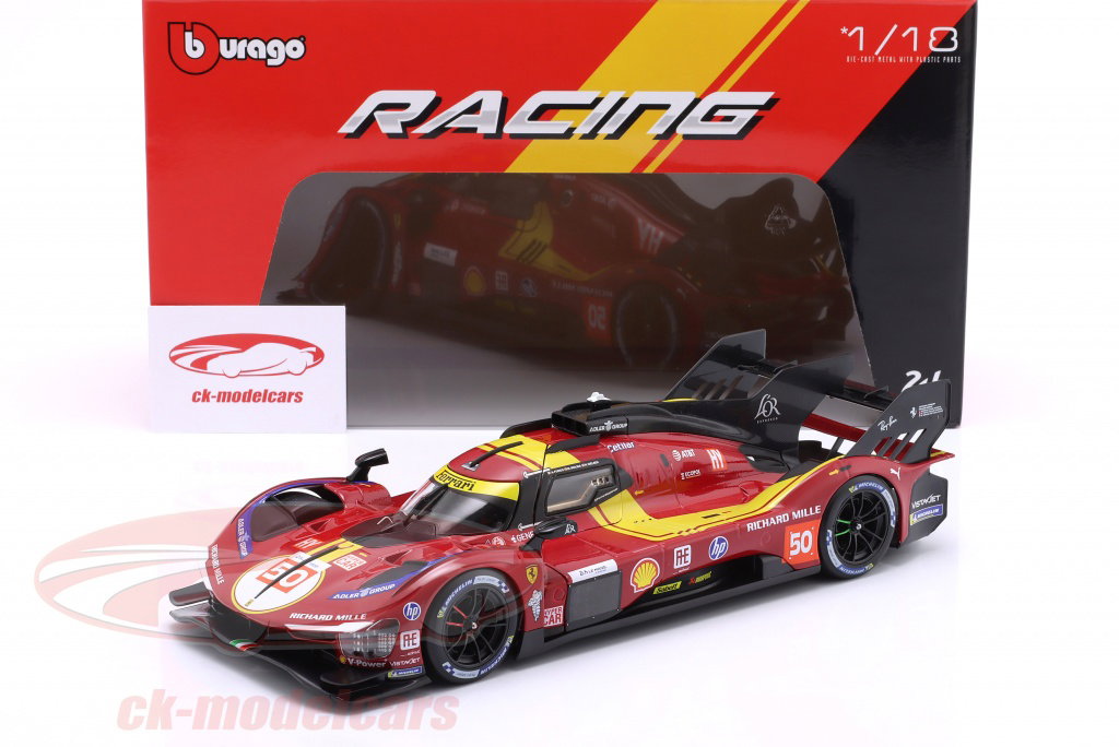 フェラーリ499P ホビーフォーラム 2025 モデルファクトリーヒロ　1/24 Bburago 1:18 Ferrari 499P #50 24h LeMans 2025 Fuoco, Nielsen