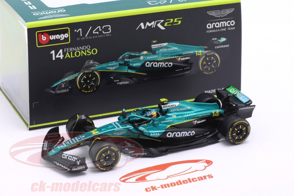 Bburago 1:43 Fernando Alonso Aston Martin AMR25 #14 式 1 2025 18