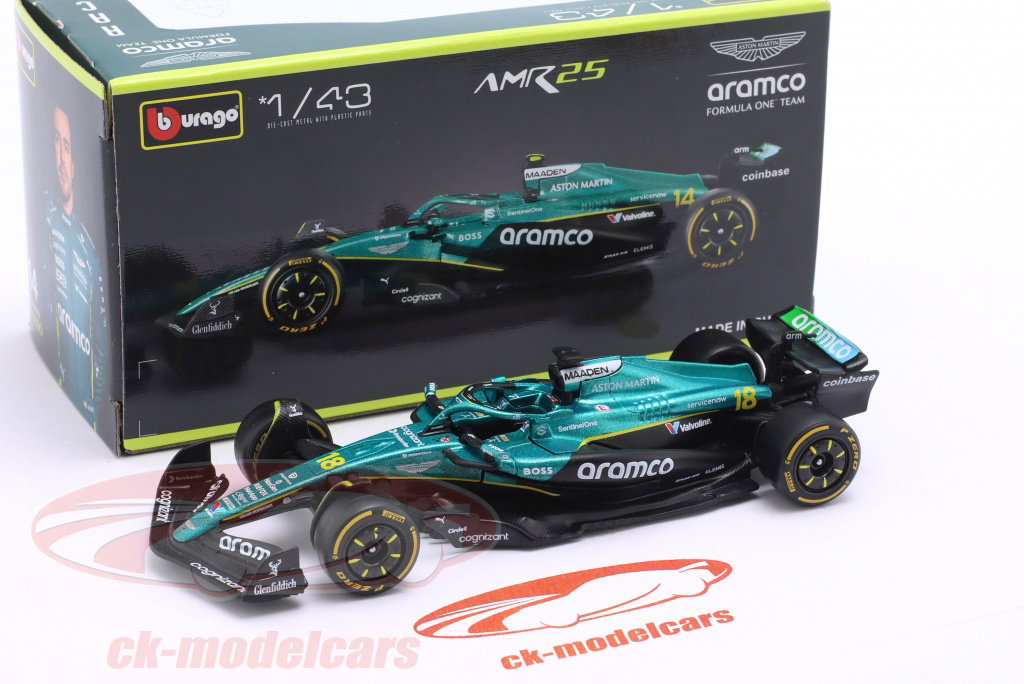 Bburago 1:43 Lance Stroll Aston Martin AMR25 #18 Formula 1 2025 18