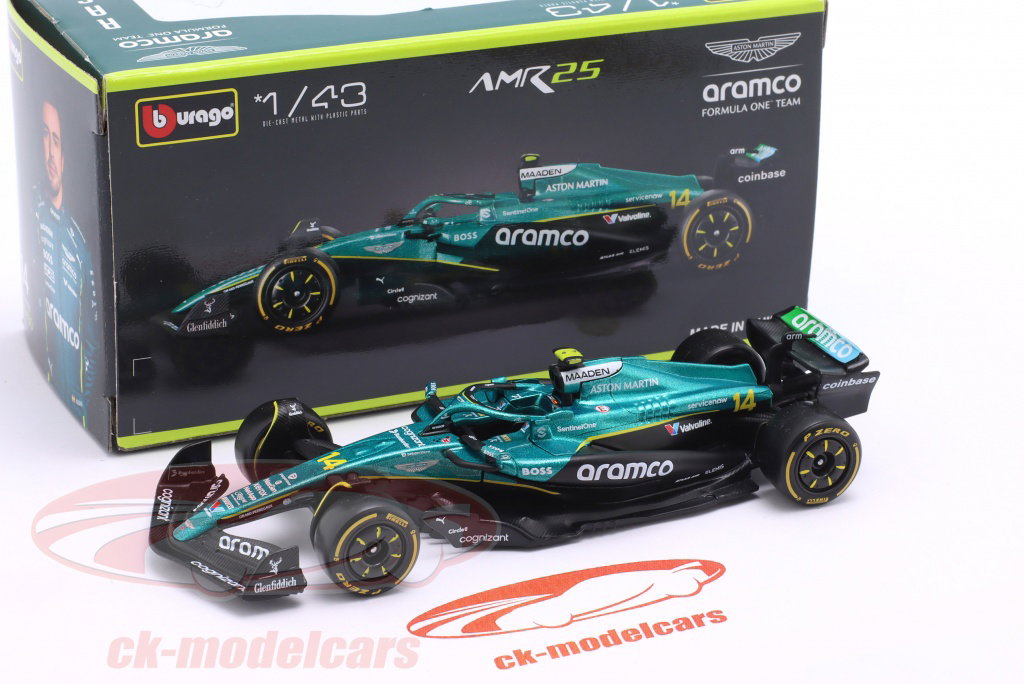 【日本未発売】ブラーゴ 1/24 F1 AMR25 #14 アロンソ Bburago 1:43 Fernando Alonso Aston Martin AMR25 #14 式 1 2025 18