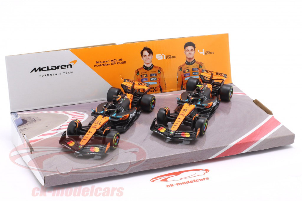 Bburago 1:43 2-Car Set Norris #4 & Piastri #81 McLaren MCL39