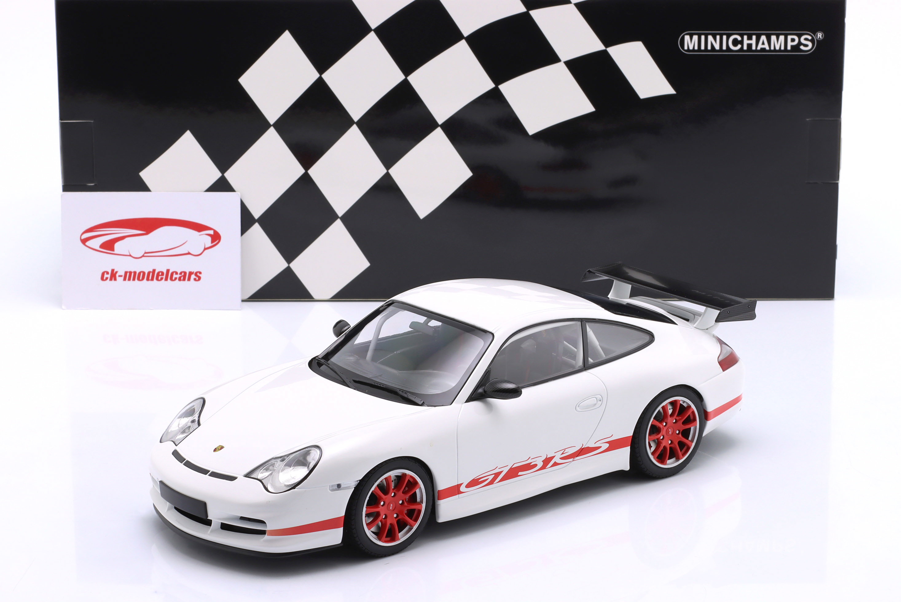 ミニカー MINICHAMPS Porsche 911 GT3 RS 2002 Minichamps 1:18 Porsche 911 (996) GT3 RS year 2002 white / red