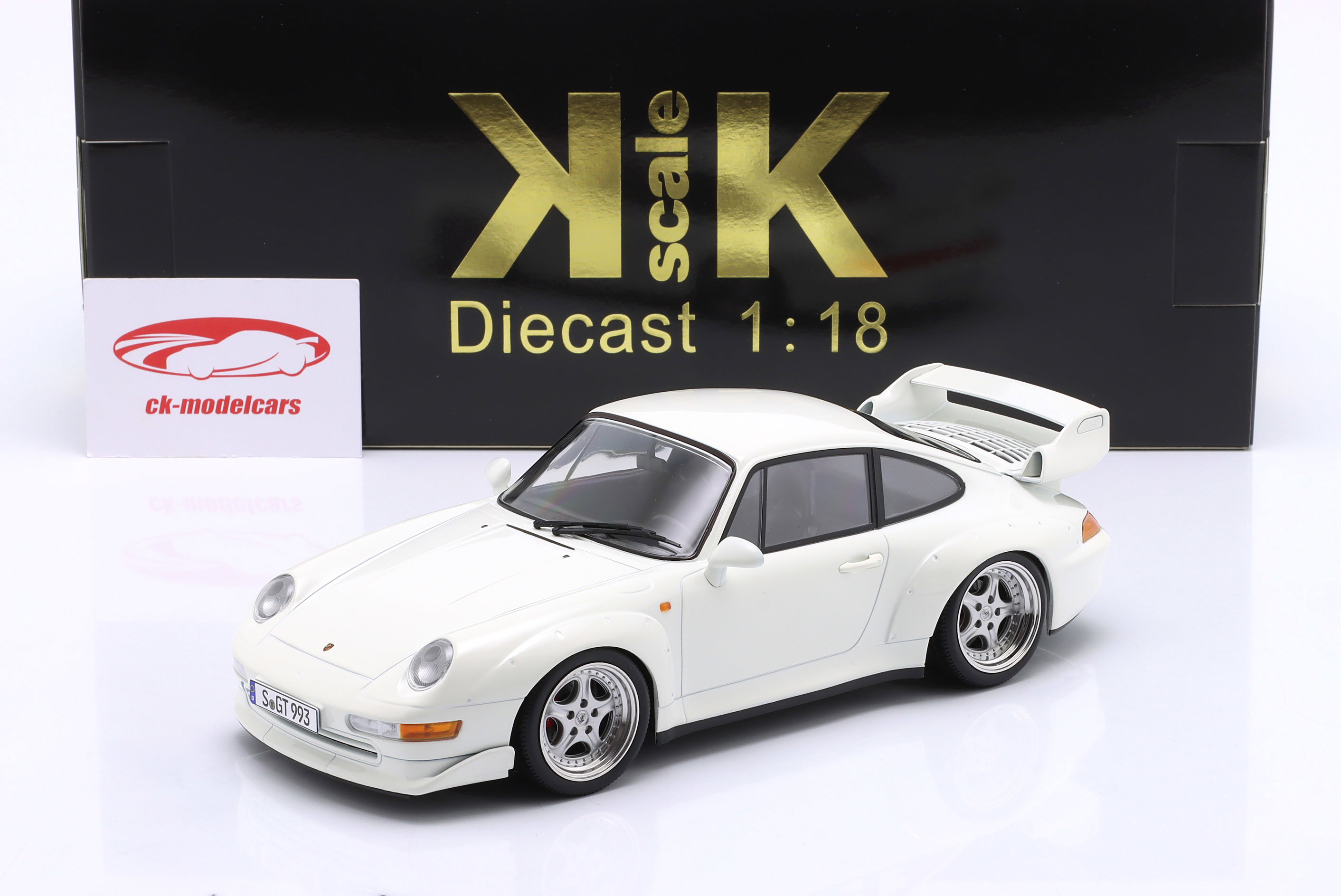 KK-Scale 1:18 Porsche 911 (993) GT2 建設年 1996 Grand Prix 白