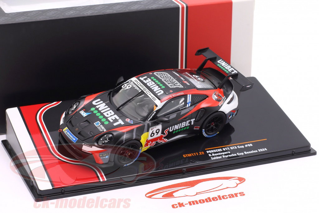 Ixo 1:43 Porsche 911 GT3 Cup #69 winner Zolder Porsche Carrera Cup