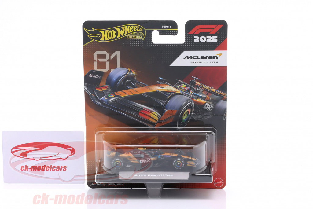 HotWheels 1:64 Oscar Piastri McLaren MCL39 #81 Formula 1 2025