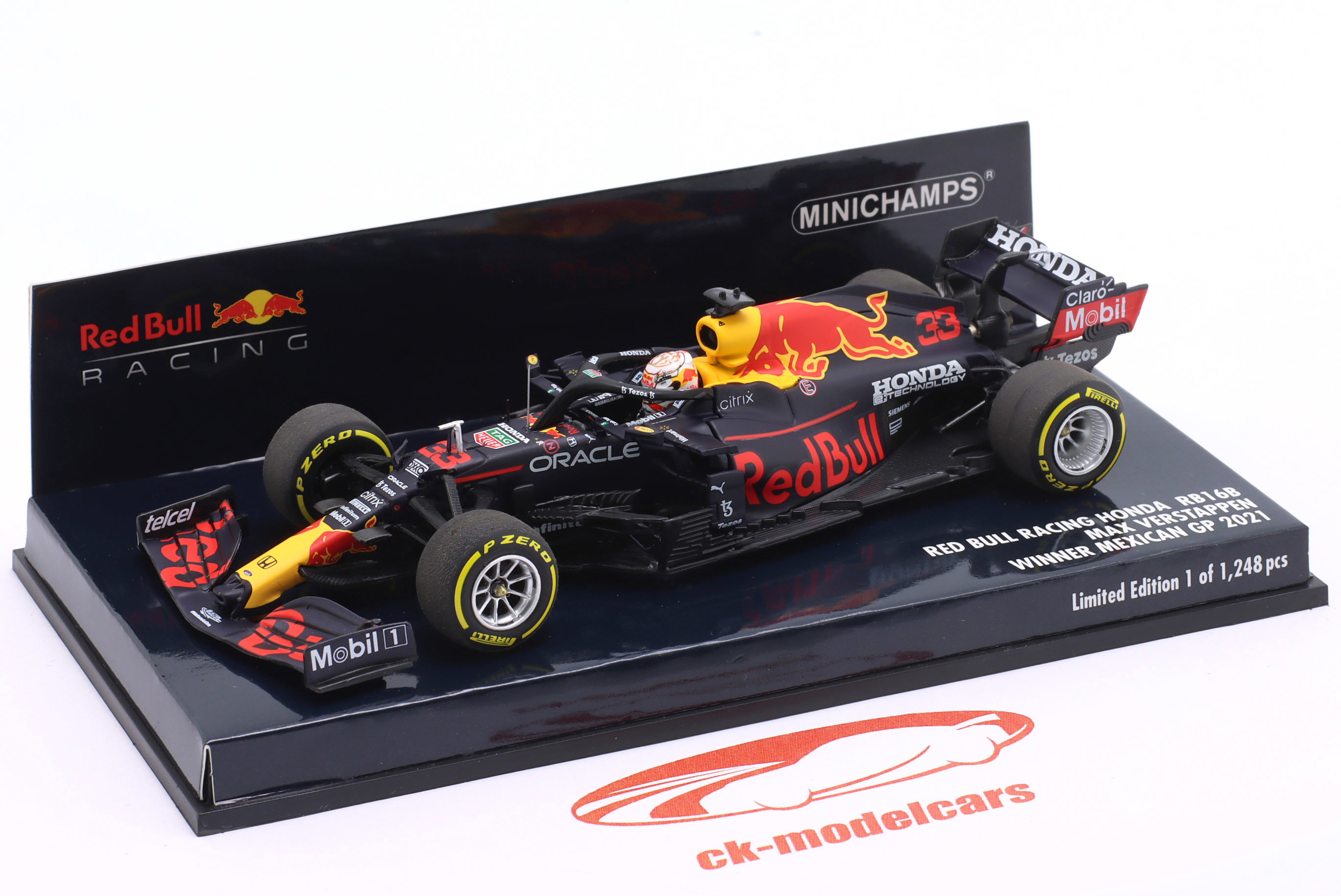 ミニカー MINICHAMPS 1/43 RB16 M. VERSTAPPEN Minichamps 1:43 M. Verstappen Red Bull RB16B #33 winner Emilia
