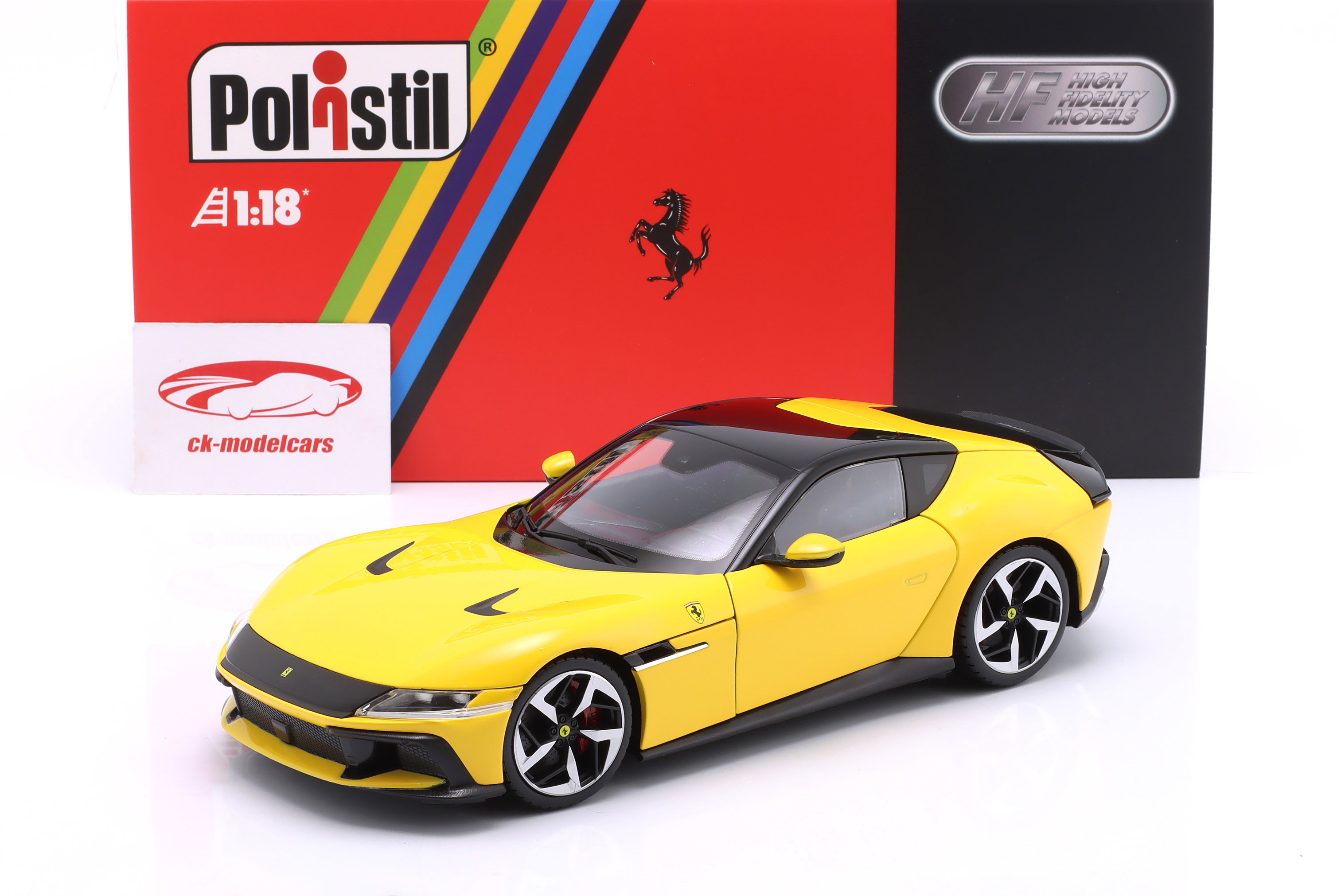Polistil 1:18 Ferrari 12Cilindri 建設年 2024 モデナ 黄色 18FE02014