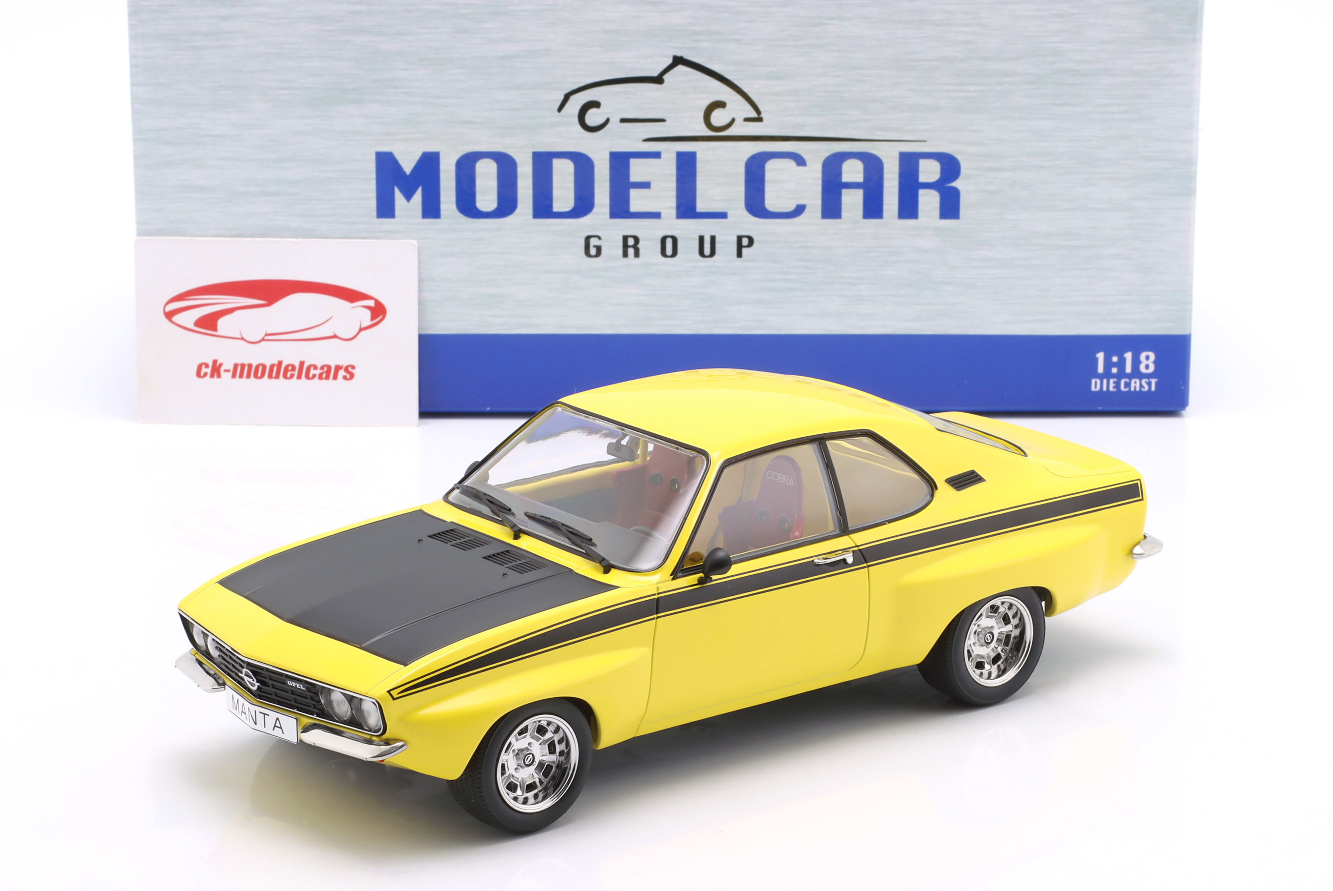 ModelCarGroup 1:18 Opel Manta A Irmscher Year 1974 yellow / black