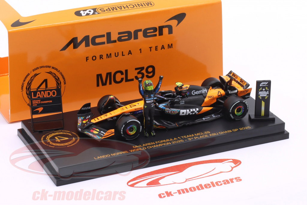 Minichamps 1:64 Lando Norris MCL39 #4 3rd Abu Dhabi GP Formula 1